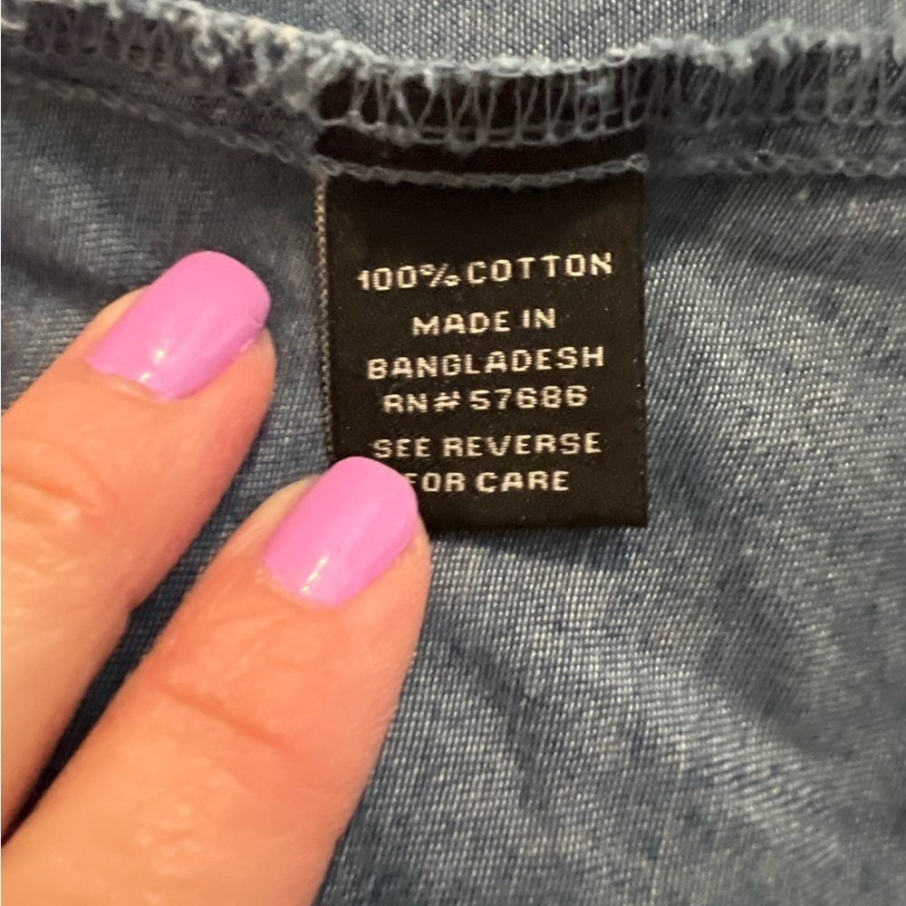 New Look Women's Denim Button-Down Shirt in Blue - Picture 10 of 10